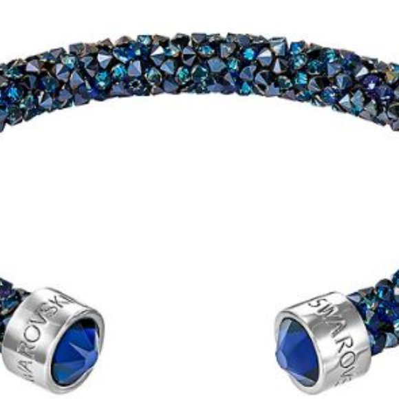 BRAND NWT Authentic Swarovski Blue Crystaldust Cuff Bracelet - Picture 2 of 4